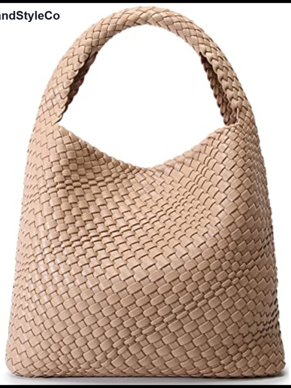 Vegan Leather Woven Hobo Tote Bag Women Top Handle Shoulder Handbag